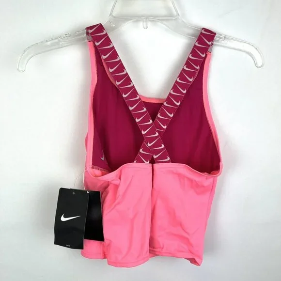 Nike Girl’s Crossback Pink Two Piece Cropped Tankini Set Size XL